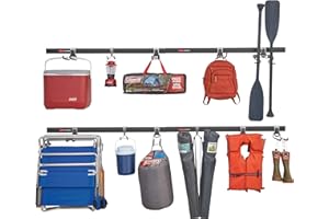 Rubbermaid 15-Piece FastTrack Garage Wall-Mounted Storage Kit, 4 Rails and 11 Hooks, for Home/House/Tool/Sports/Equipment/Utility Purposes