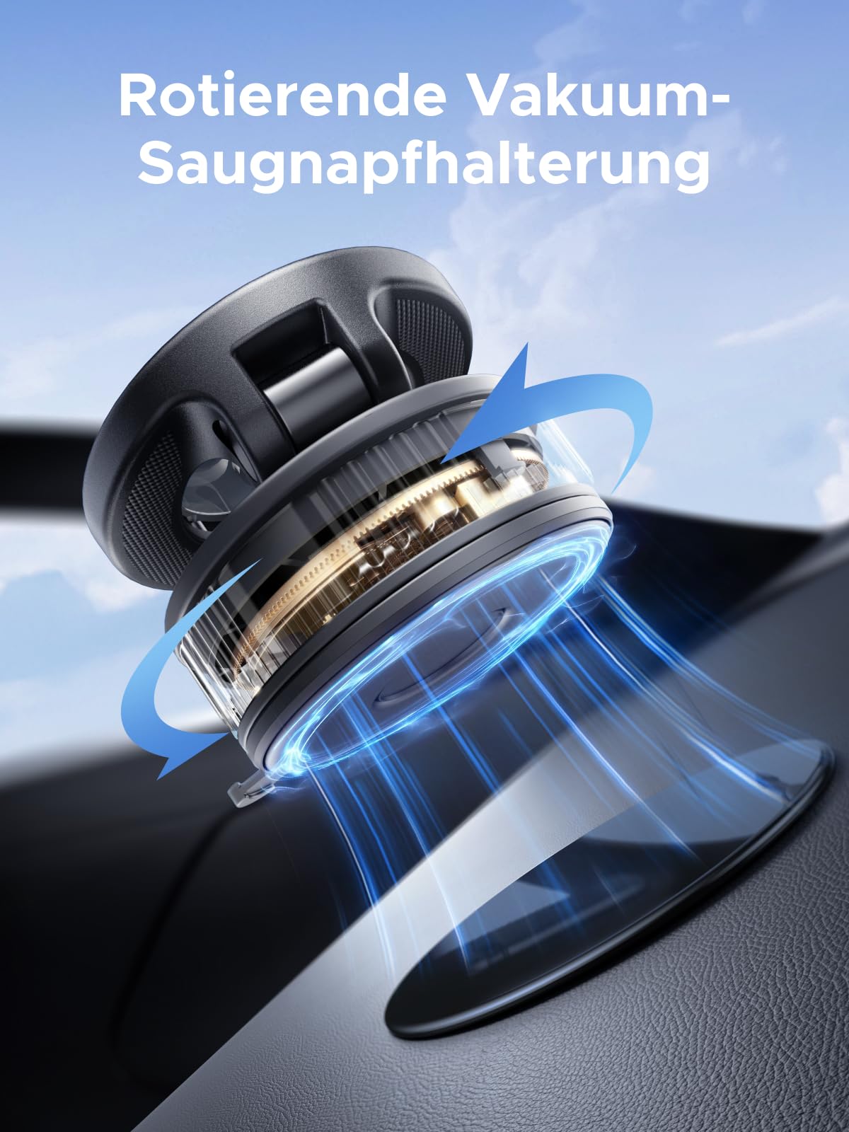 UGREEN Handyhalterung Auto für Magsafe Autohalterung, Handy Halterung Auto mit Vakuum Saugnapf & N52 Magnete 360°Drehbar ohne Kleber mit Einem Grundpolster Kompatibel mit iPhone 17 16 15 14 Pro Max 4