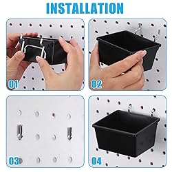 Roowest 60 Pcs Pegboard Cups Pegboard Bins