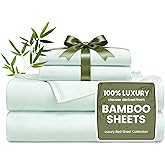 Love's cabin 4 Piece King Size Sheet Set, Cooling Sheets, 100% Rayon Derived from Bamboo, Breathable & Soft King Size Bed Set, Deep Pocket Up to 16", Hotel Luxury Silky Bedding Sheets, Sea Glass