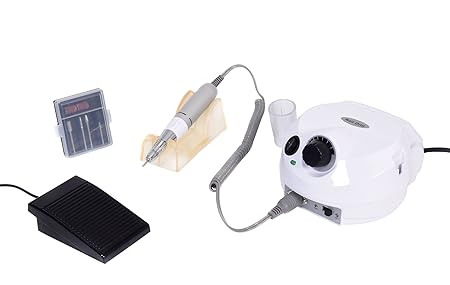 Elektrische Nagelfeile Fräser Weiß 6-teiliges Set - mit hoher Leistung inkl. Bits und Schleifhülsen