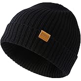 FUQILA 100% Merino Wool Cuff Beanie Hat, Unisex Warm Winter Caps Soft, Breathable & Cozy Stretchy Knitted Cuffed Cap