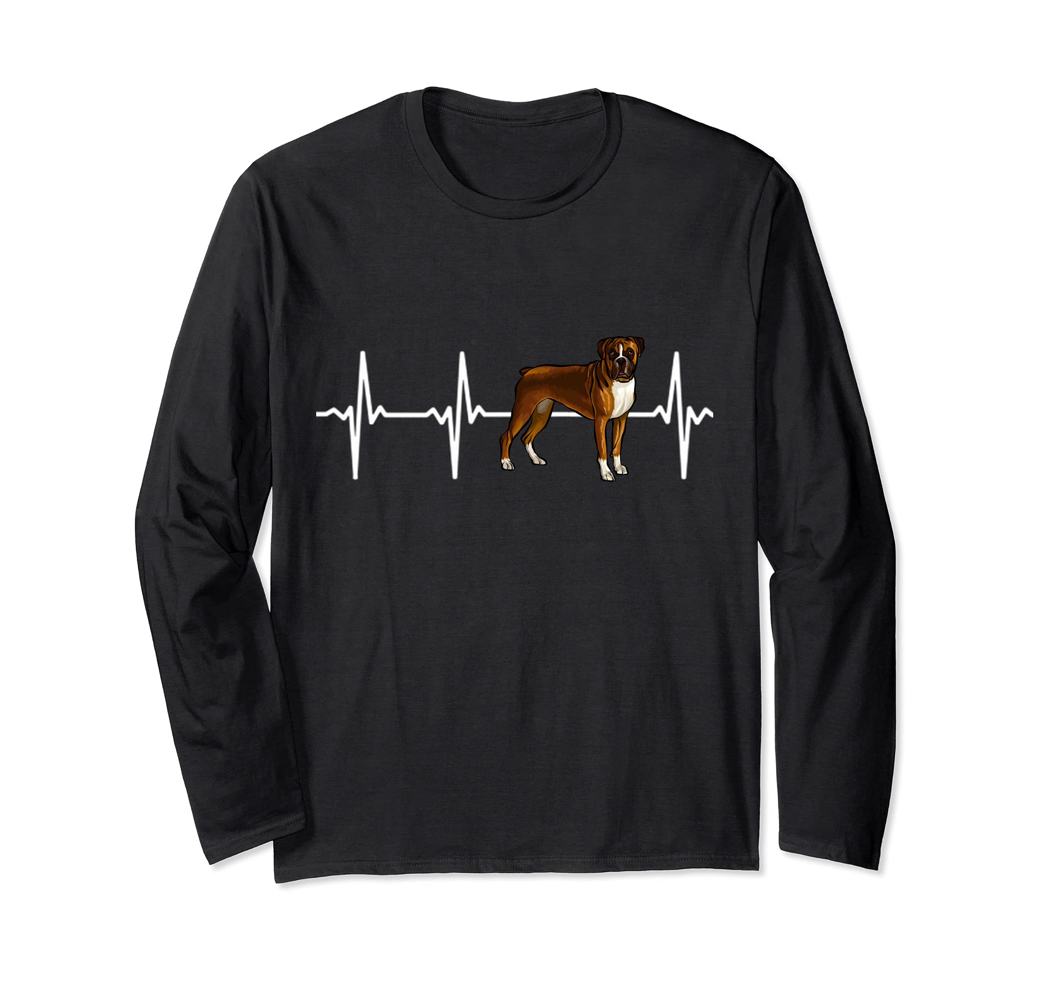 Boxer Heartbeat Love My Dog Long Sleeve T-Shirt