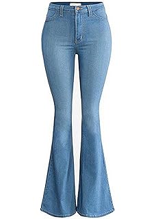 vibrant bell bottom jeans