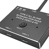 Oikabio KVM Switch USB C 8K 30Hz 100W PD Bidirectional 1x2 2x1 Data Video view 7