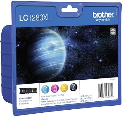 Brother LC1280XL 4-Pack Ink Cartridges Black Cyan Magenta Yellow Super High