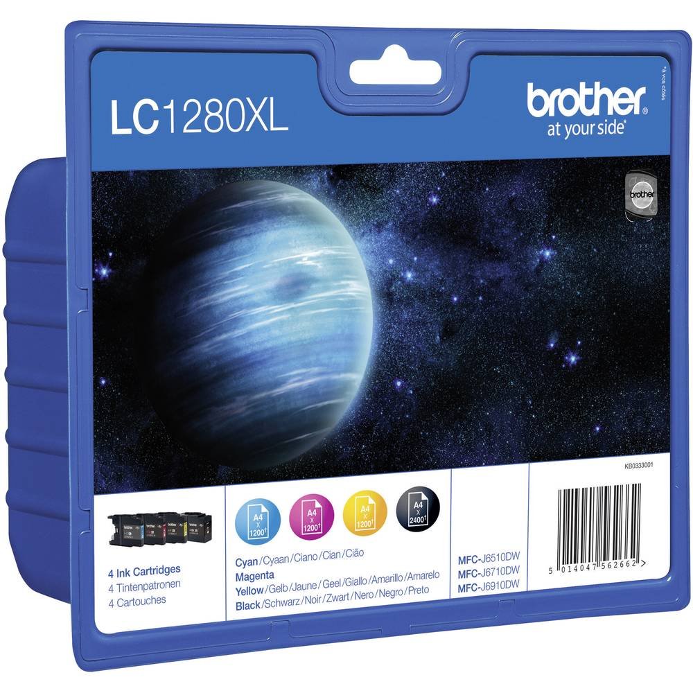 Brother LC1280XLVALBP - 4-pack - black, yellow, cyan, magenta - original - ink cartridge - for Brother MFC-J5910DW, MFC-J6510DW, MFC-J6710DW, MFC-J6910DW