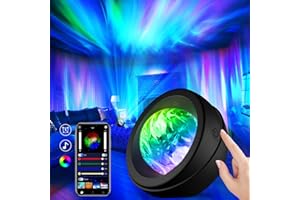 RUISHINE Light Projector, Galaxy Projector for Bedroom Northern Lights Aurora Projector with Timer, APP Control Night Light Gift for Kids Adults Home Decor Christmas Game Room Party(Black)