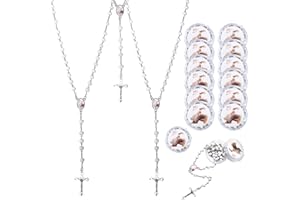 BRILUCKY 12 PCS Guardian Baby Angel White Bead Scented Rosaries For Baptism Gifts Girls Boys,Rosaries In Bulk For First Communion Party Favors Guests,Rosarios Catolicos 12 Pack Para Recuerdos De Bautizo