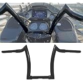 1 1/4" Black Ape Hanger Handlebar Compatible for Harley 883 1200 Sportster XL Softail FLST FXST Dyna, Road King 1994-2023, Road Glide 1998-2013 Motorcycle 12 inch Rise