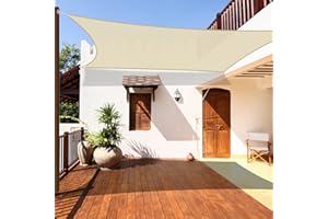 Coarbor 12'x12' Sun Shade Sail Outdoor Canopy Cover Rectangle Heavy Duty Shade Cloth for Backyard Yard Deck Patio Garden Outdoor, Beige