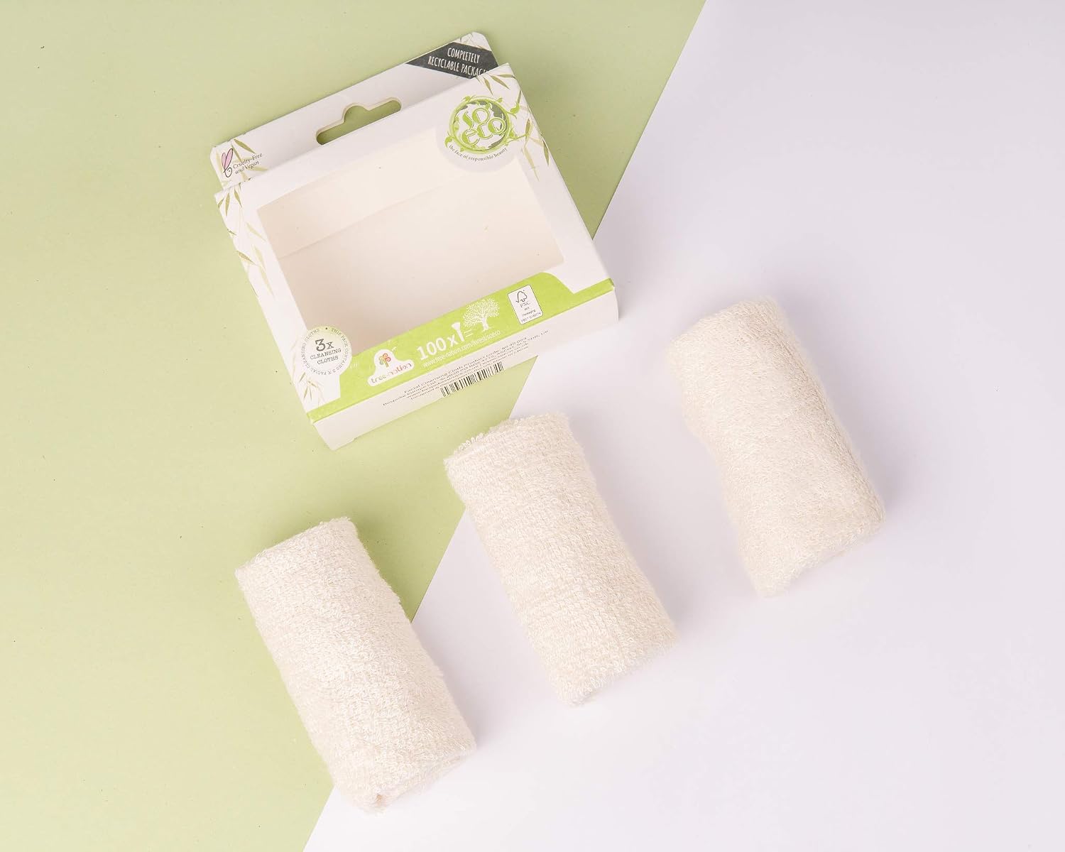 So Eco Reusable Facial Cleansing Cloths, Set of 3 Soft Polyester Face Cloths, Eco-Friendly - Image 3