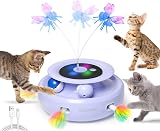 GoldenSun 3-in-1 Interactive Cat Toys Rechargeable ABS Safe Fabric Butterfly