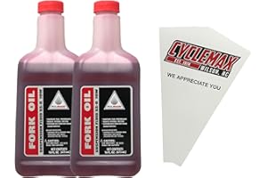 Cyclemax Two Pack Compatible with Honda Fork Oil Suspension Fluid 08208-0010 Contains Two Bottles and a Funnel