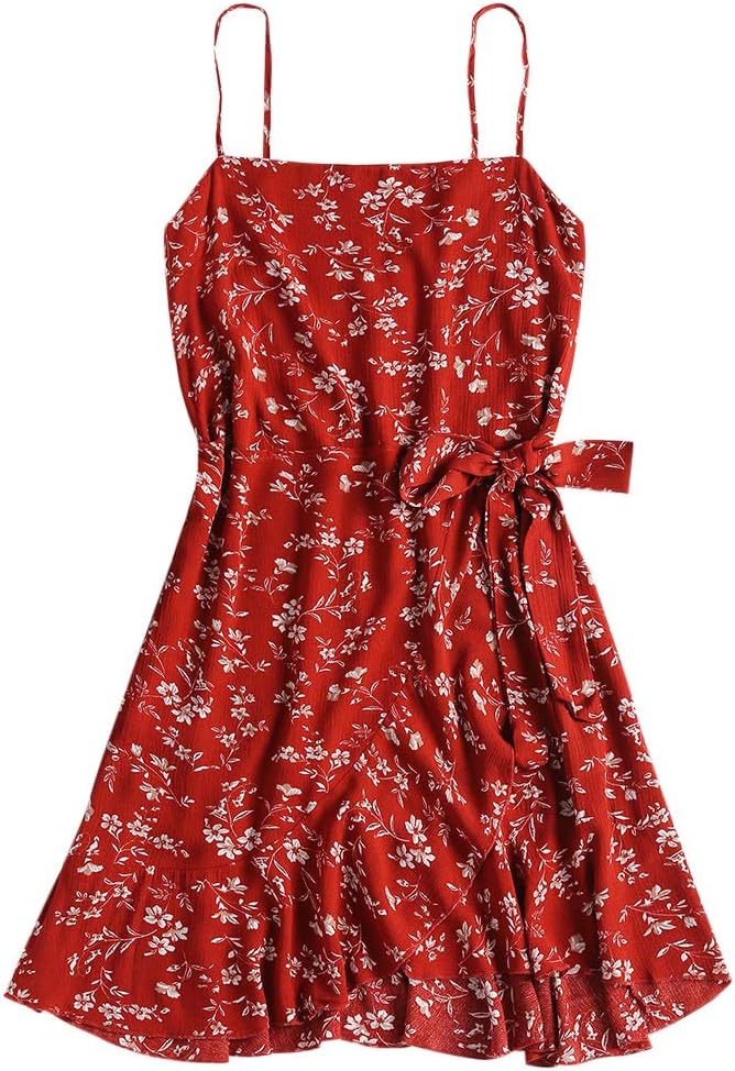 Women's Dress Spaghetti Straps Sleeveless Boho Beach Mini Dress