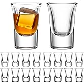 YULEER 18 Pack 1 OZ Shot Glasses Bulk with Heavy Base, Clear Small Shot Glasses Set for Vodka Tequila Whiskey Liquor