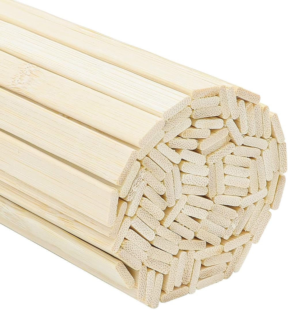 BELLE VOUS Natural Bamboo Wood Sticks Extra Long 40cm 100 Pack Craft Dowels