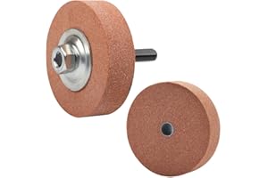 TorSor 2 Pack 3'' Rotary Grinding Stone Mounted Stone Grinding Wheels with 10mm 3/8-Inch Shank 70mm Diameter Abrasive Stones for Bench Grinder Rotary Tools Drill Mini Belt Sander Blade Sharpener