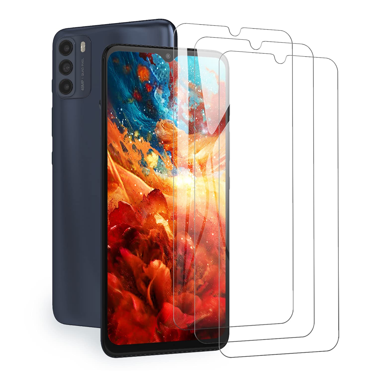 CL Screen Protector for Moto G50, 3-Pack Crystal Clear Series Tempered Glass for Moto G50, Case-Friendly, 9H