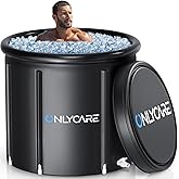 175 Gallon Oval Ice Bath & Cold Plunge Tub - Inflatable With Air Cushion Ring, Foldable, Multi-Layer Insulation, Includes Lid & Drain (55" X 26" X 27")