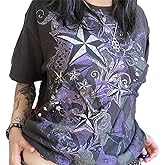 Fairy Grunge Top Women Y2k Short Sleeve Vintage Goth Graphic T Shirt Teen Girl Emo Aesthetic Gothic Baggy Tee