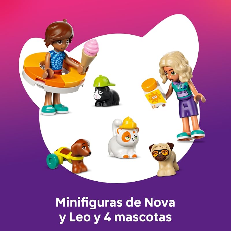 Friends Día Divertido en el Parque Acuático – Juguete en Miniatura con Tobogán, 2 Mini Muñecos, 4 Figuras de Animales y Accesorios de Mascotas – Regalo de Cumpleaños para Niñas de 6+ Años – 42676 — foto 5 de 8