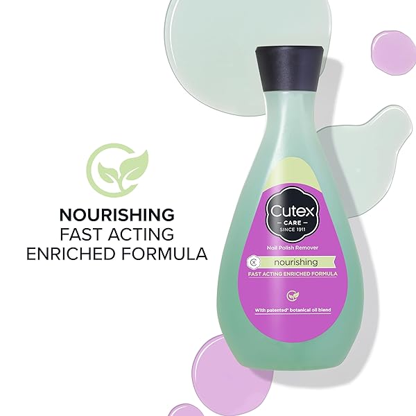 CUTEX NOURISHING NAIL POLISH REMOVER, LEAVES FINGERNAILS & TOENAILS LOOKING HEALTHY, CONTAINS VITAMINS E, 10.1 FL OZ