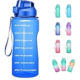 4AMinLA Motivational Water Bottle 64/100oz Half Gallon Jug with Straw and Time Marker Large Capacity Leakproof BPA Free Fitne