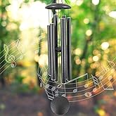 ASTARIN 45-Inch Wind Chimes Outdoor Deep Tone | Memorial Wind Chimes Large with 6 Heavy Tubes,Unique Windchimes Outdoor for Garden Hanging Decor,Sympathy Gifts,BLACK GREY