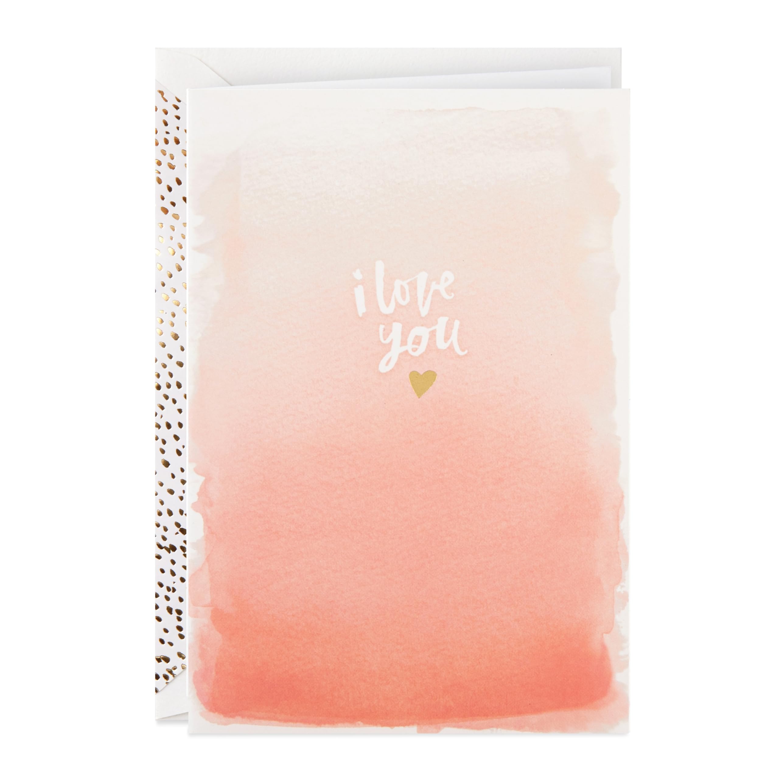 Hallmark Valentines Day Card, Pink Watercolour Ombre 'I Love You' Design, Simple, Pink