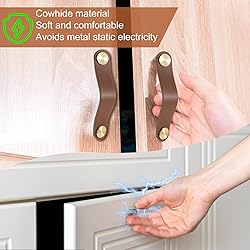 JIEYAO Leather Dresser Knobs, 2Pcs Cabinet Handle