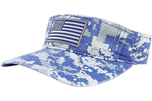 Trendy Apparel Shop USA American Flag Embroidered Polyester Summer Visor Hat