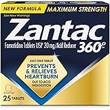 Zantac 360 Maximum Strength Tablets, Heartburn Prevention and Relief, Multicolor, 20 mg, 25 Count