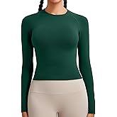 RUNNING GIRL Long Sleeve Yoga Shirts for Women, Soft Fitted Seamless Stretchy Casual Crew Neck Athletic Basic Shirt