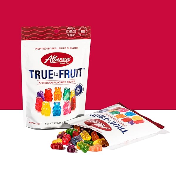 ALBANESE WORLD’S BEST TRUE TO FRUIT™ – AMERICAN FAVORITE FRUITS GUMMIES, 18.75OZ BAG OF CANDY