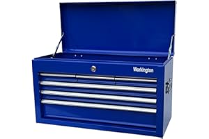 Workington Portable Metal Tool Chest with 6 Drawers, 24" 6-Drawer Tool Chest Cabinet with Ball Bearing Drawer Slides, Steel Tool Storage Box Organizer 4005 Blue