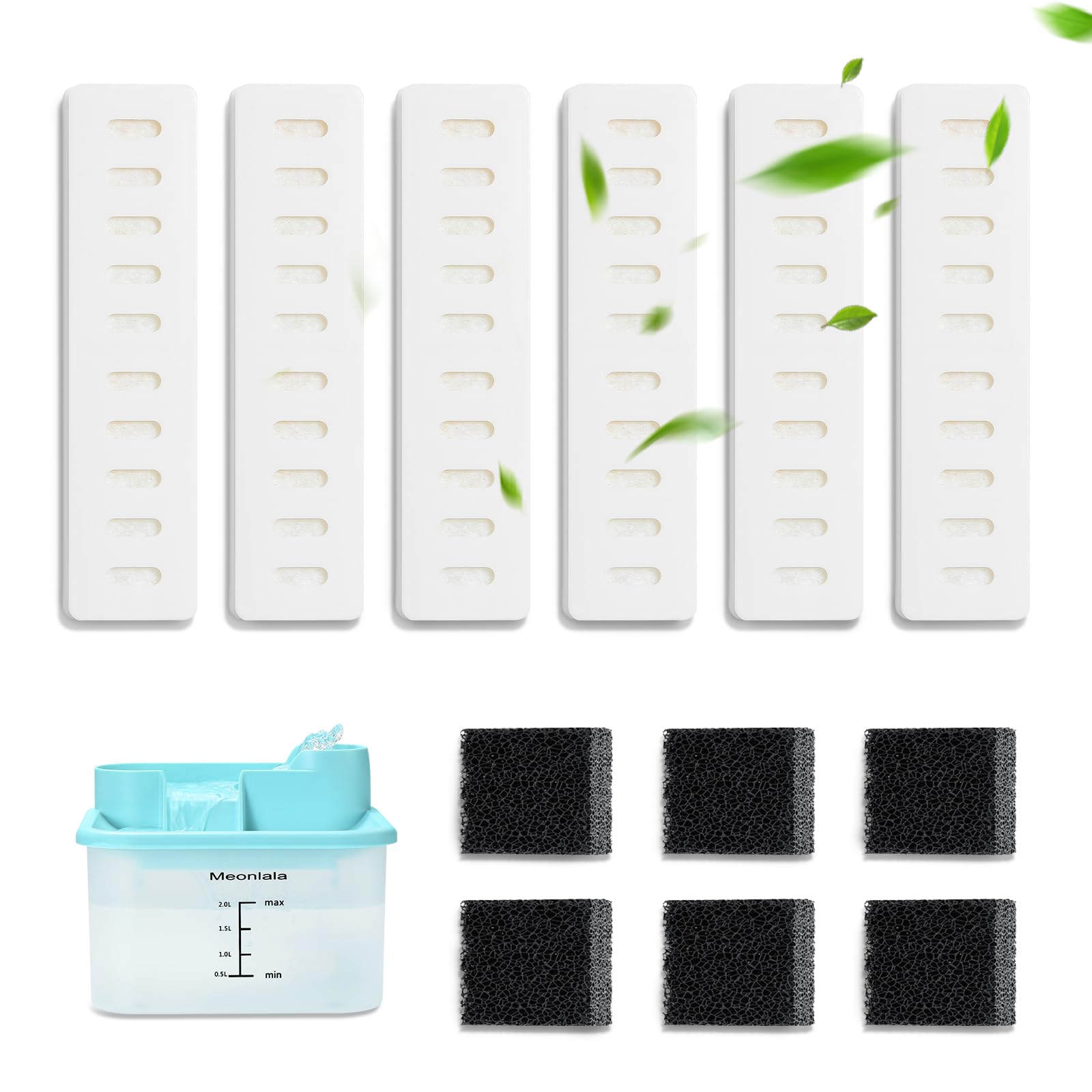 Photo 1 of 12Pcs Pet Fountain Filters Replacement Compatible with Meonlala 68oz/2L Cat Water Fountain(6 Sponge+6 Resin Filters)