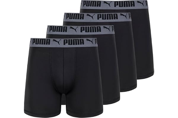 Puma Mens 4 Pack Active Stretch Boxer BriefsBoxer Briefs