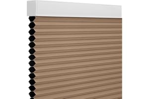 Changshade Blackout Blinds, Cordless Cellular Shades, Honeycomb Blackout Shades, Room Darkening Blinds, Pull Down Window Shades, Easy to Install Honeycomb Window Blinds, 29" W x 72" H, Light Brown
