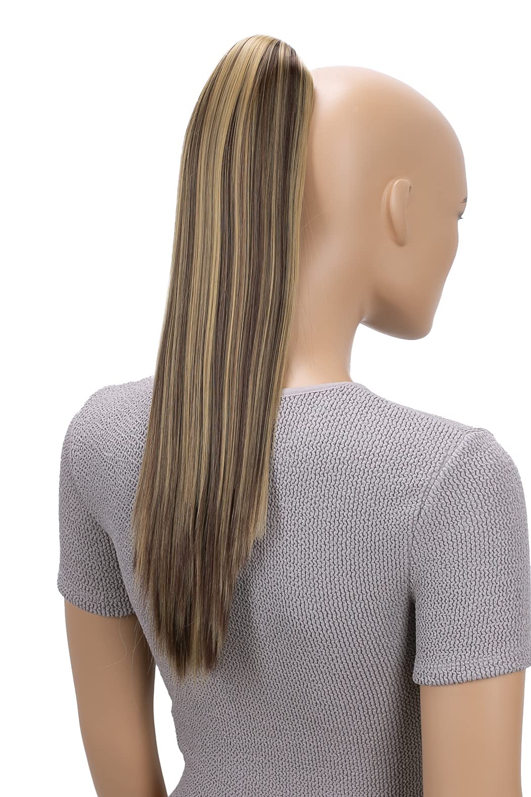 CAISHA 20" Hairpiece Ponytail Clip On Extensions With Butterfly Claw Straight Brown Blond Mix H157 โ image 1