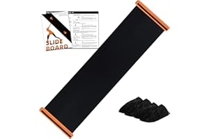 KRIXAM Slide Board with 2 Booties ,Slide Board for Balance Training (6ft, Black)