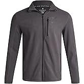 Spyder Mens Fleece Jacket - Polar Fleece Suede Mens Jacket Lightweight UPF 30+ Athletic Zip Up 2 Way Stretch Coat for Men