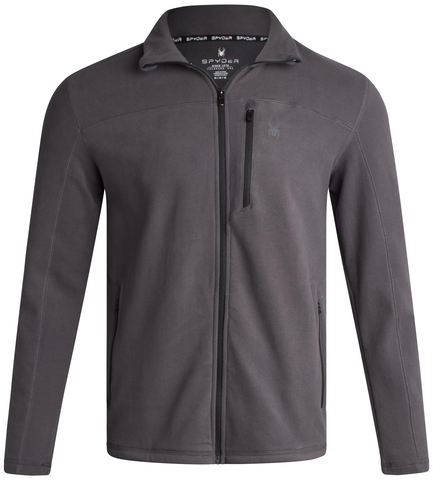 Photo 1 of Spyder Mens Fleece Jacket - Active Polar Fleece Suede Mens Lightweight Jackets for Workout - Athletic Zip Up Jacket for Men, Size X-Large, Heather Grey