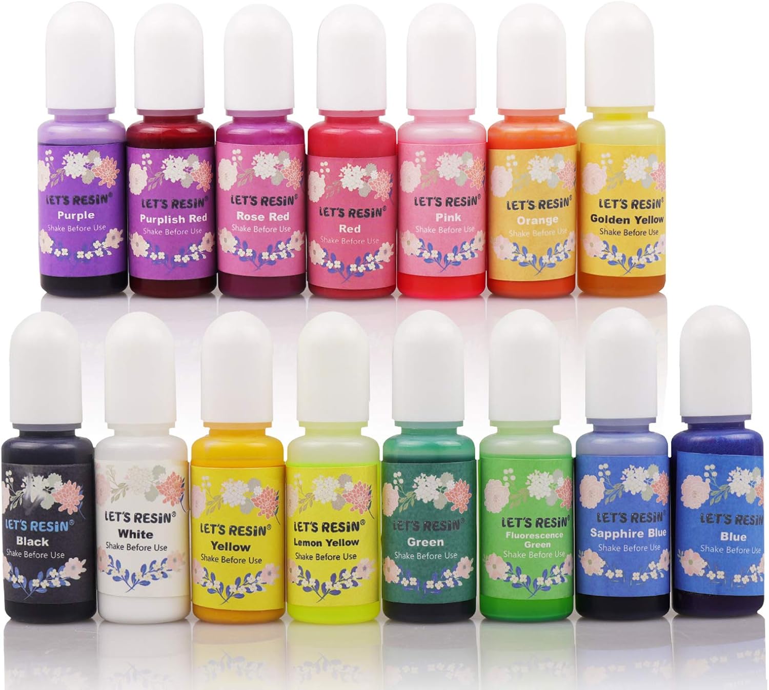 LET’S RESIN Resin Colour Pigment,15 Colors Epoxy Resin Pigment,Translucent Epoxy Resin Dye