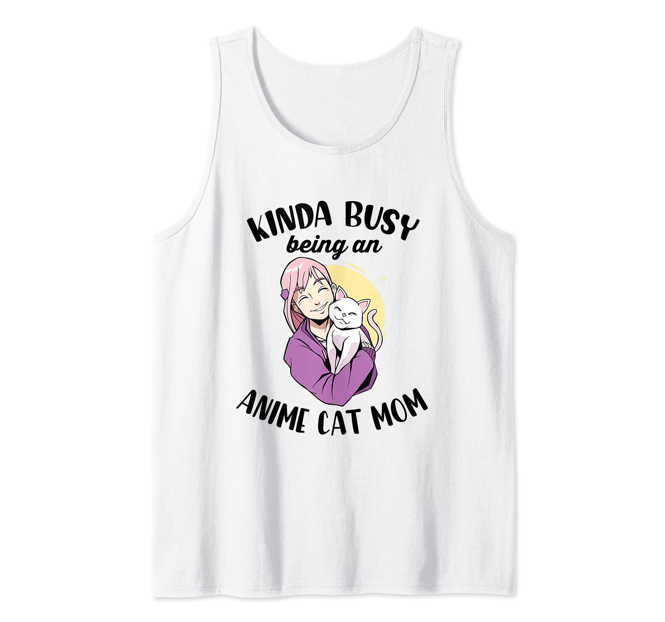 Kinda Busy Being An Anime Cat Mom | Anime and Cat Lovers Tank Top