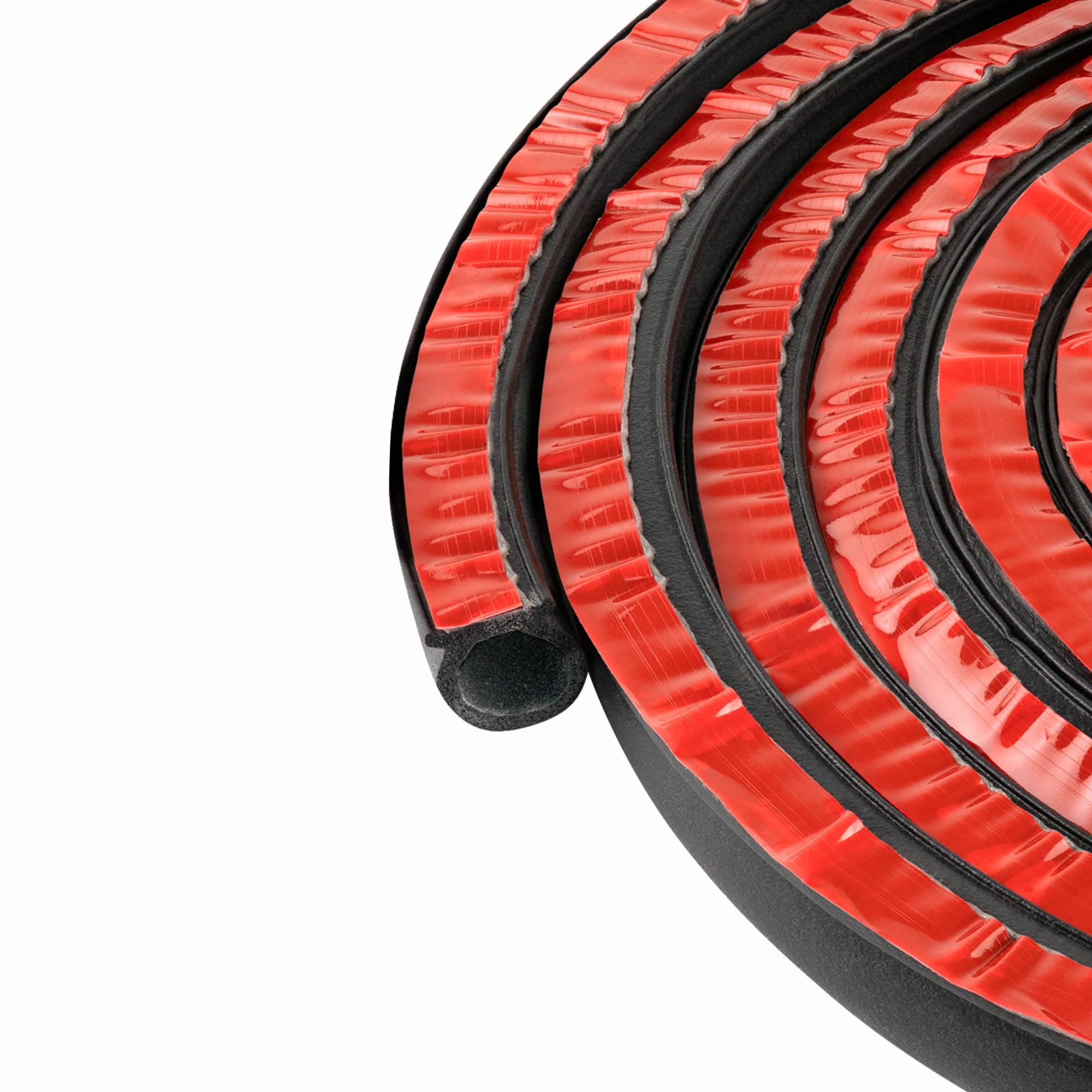 D-Shape Door Seal 15mm height X 12mm width, Weather Stripping Hollow Black (4.65 Meter)