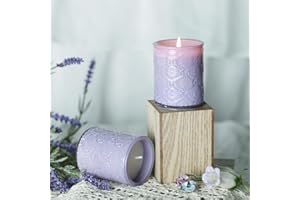 LETINE 6 oz Lavender Soy Wax Candle Gift Set (Pack of 2) - All-Natural Organic Candles for Women, 24H Burn Time Each, Aromatherapy Gifts for Mom & Girls, Stress Relief & Sleep Aid