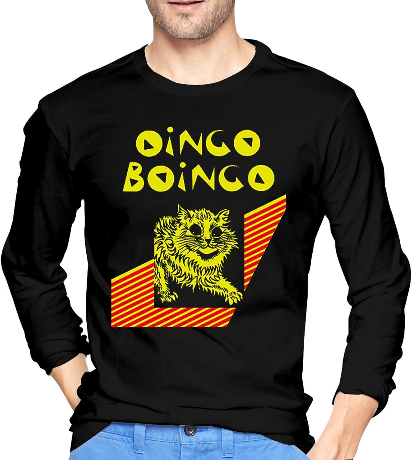 Oingo Boingo T Shirt Mens Long Sleeve Shirt ONeck Stylish Cotton Sport