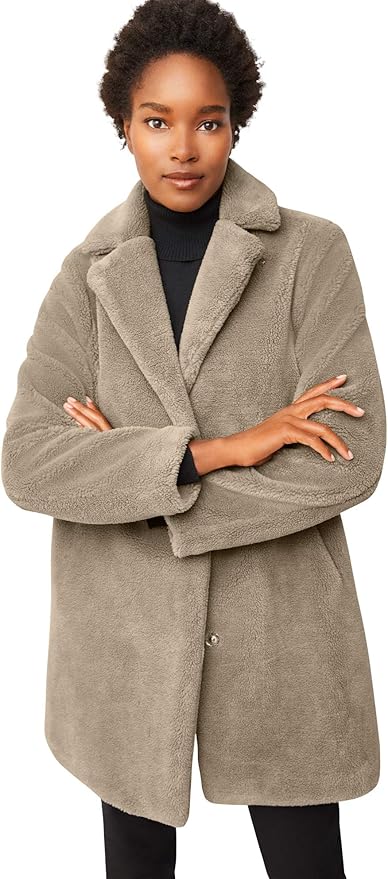 plus size pink teddy coat