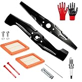 72531-VH7-000 &amp; 72511-VL0-S00 Blades Kit For Honda HRR216 HRX217 Mower | Replacment for Honda HRR216 HRX217 Blades; with 17211-Z8B-901 Air Filter &amp; 16952-Z8B-000 Fuel Filter,Spark Plug
